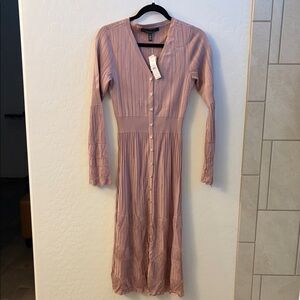 White House Black Market Mauve Long Sleeve Dress